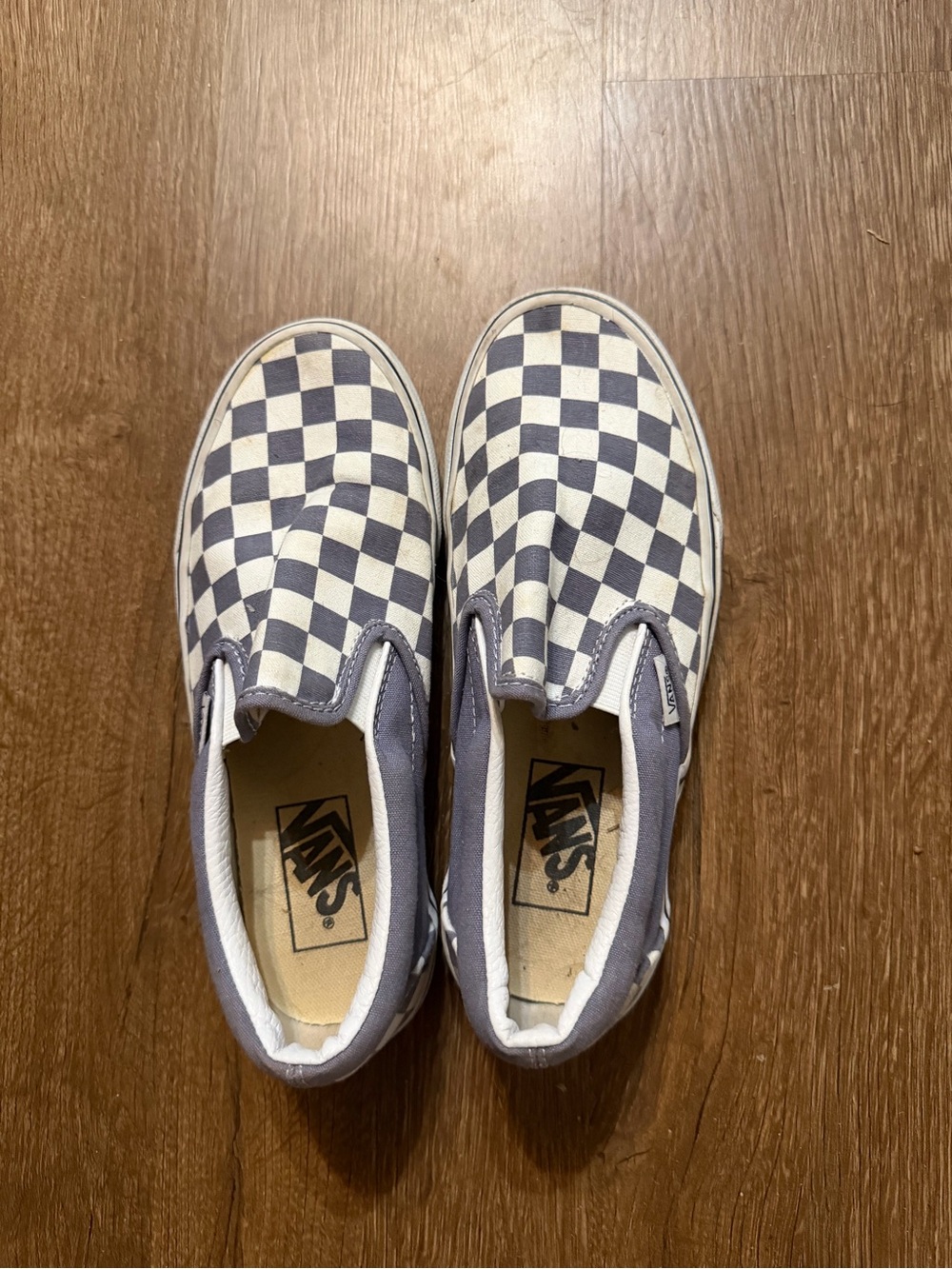 Vans Kids Slip-On Checkerboard Sneakers in Navy and White